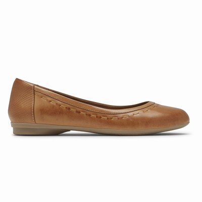 Flats Rockport Cobb Hill Maiika Ballet Mulher Marrom PT-43169